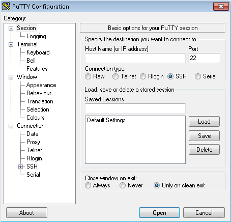 putty command line options ssh