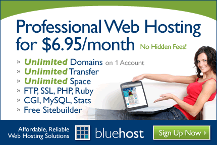 Professional web hosting for $6.95/month.